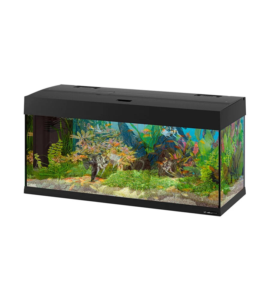 Acquario dubai 100 nero con led -101 x 41 x h 53 cm - 190 l - ferplast